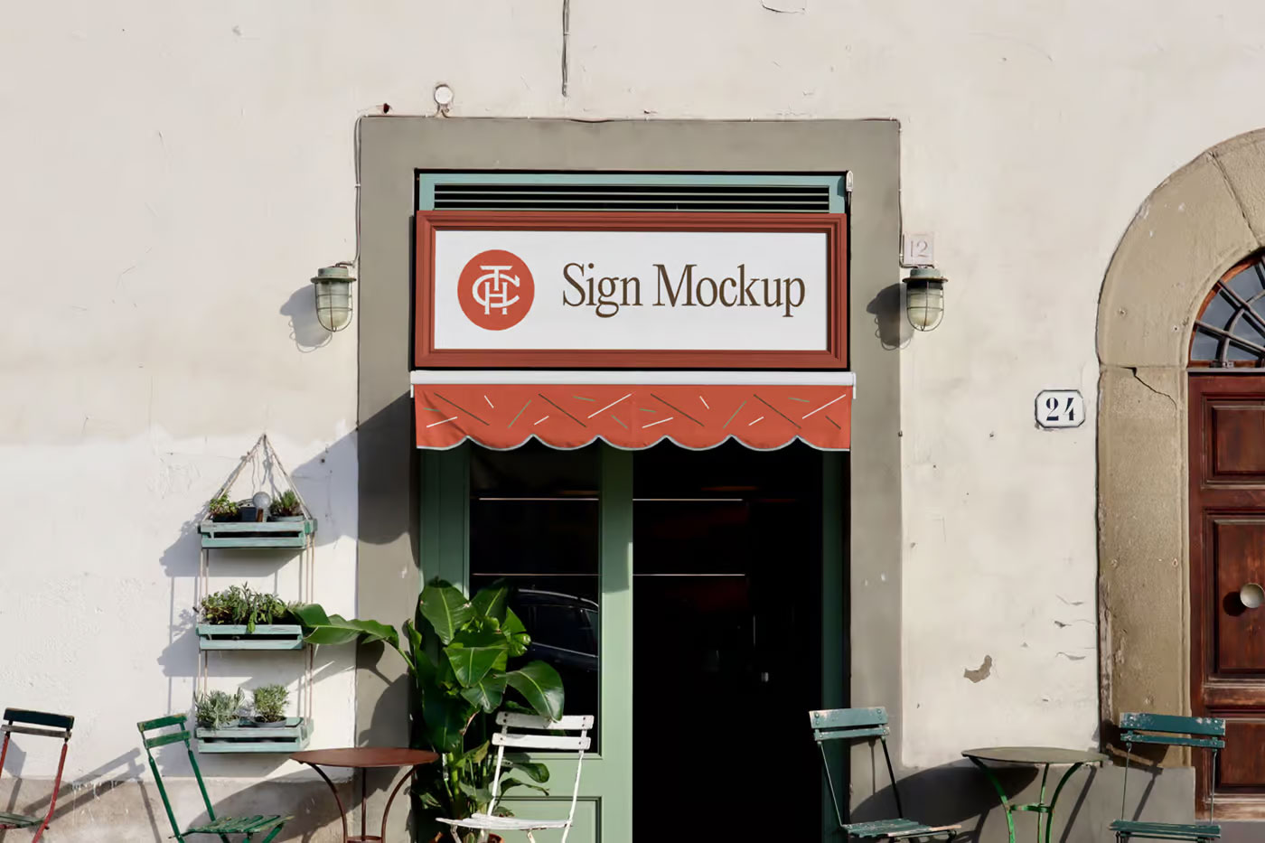 Free Ractangle Sign with Frame Mockup PSD Template