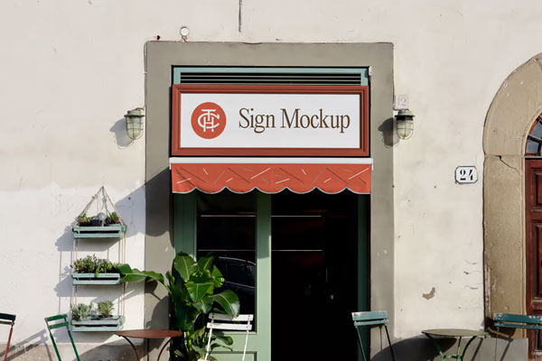 Ractangle Sign with Frame Mockup
