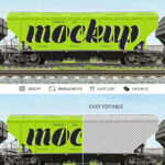 Railroad Car Mockup in Side View