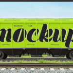 Railroad Car Mockup in Side View