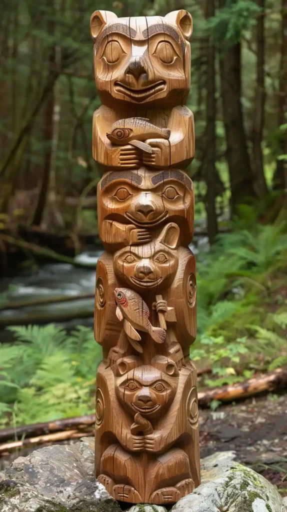 Raw Redwood Bear Totem