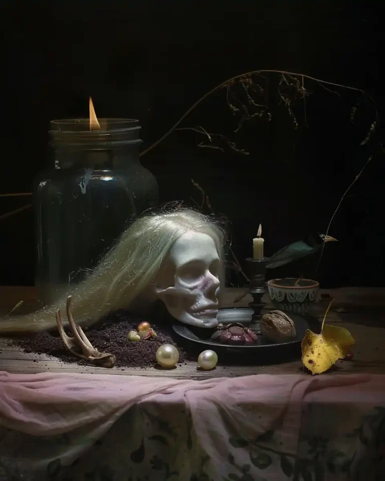 Realistic Albino Girl Still Life