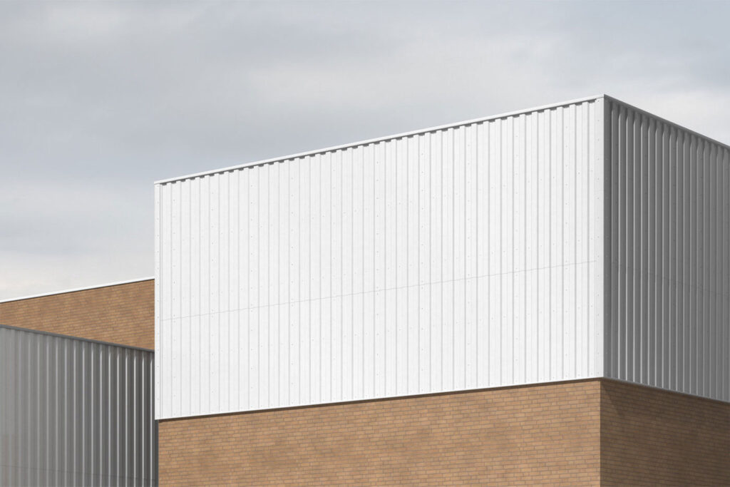 Realistic Big Metal Container Sign Mockup