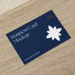 Realistic Business Card on a Wooden Surface Mockup
