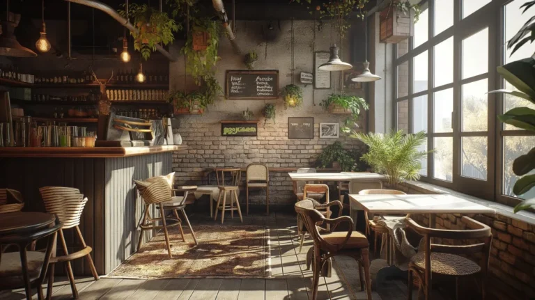 Realistic Cafe Interior ai prompt preview