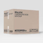 Realistic Cardboard Box Mockup