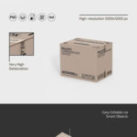 Realistic Cardboard Box Mockup
