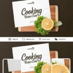 Realistic Cooking Recipe Card Mockup from a Top View