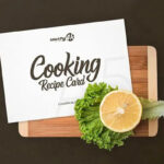 Realistic Cooking Recipe Card Mockup from a Top View
