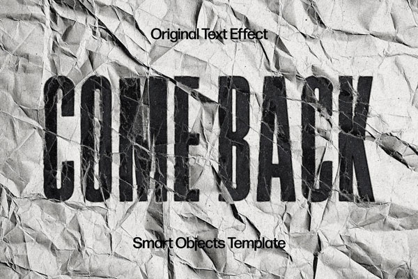 Realistic Crumpled Paper Text Effect