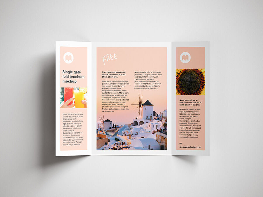 Realistic Trifold Brochure Mockup