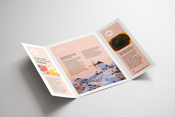 Realistic Trifold Brochure Mockup