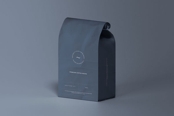 Realistic, Front and the Side of a Paper Pouch Bag Mockup
