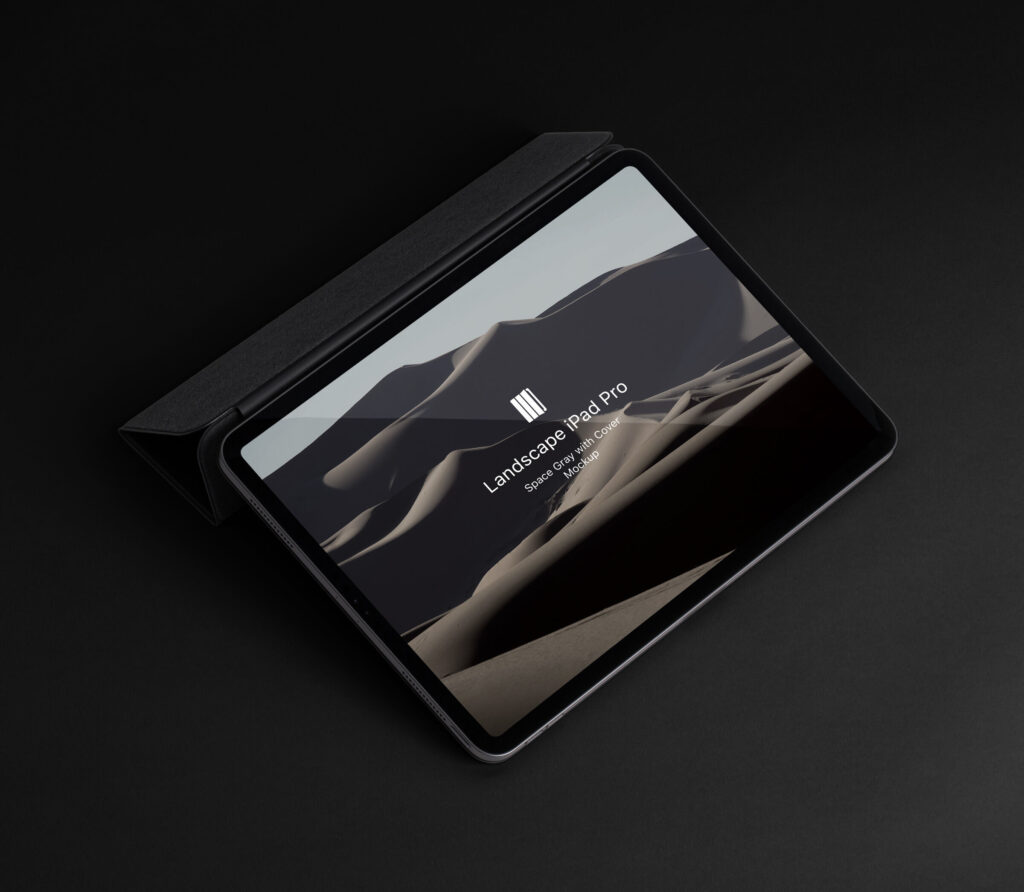 Realistic iPad Pro on a Stand Mockup
