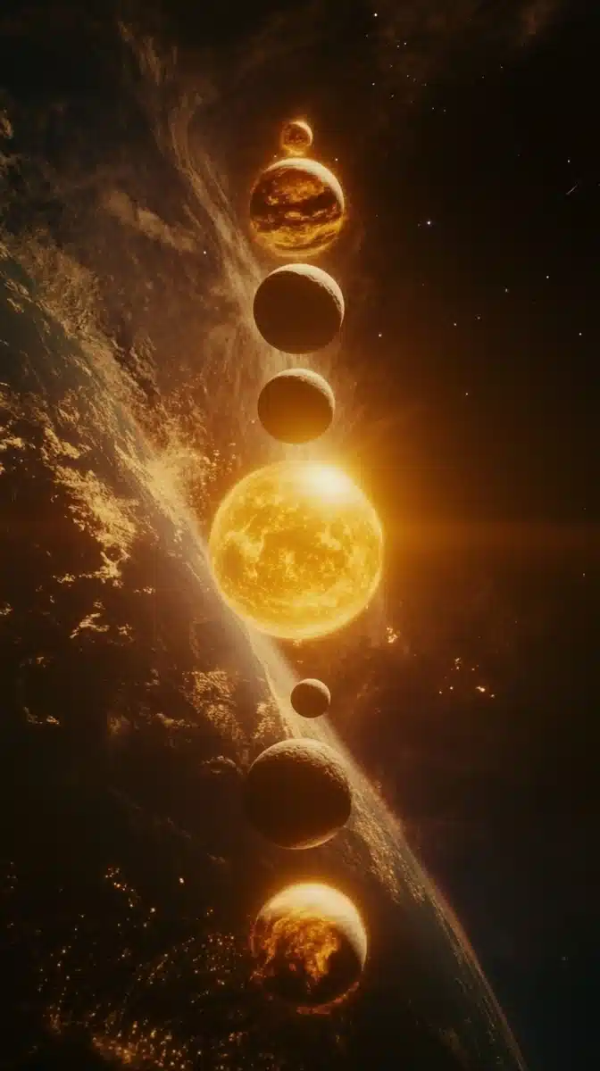 Realistic Line of Planets
