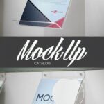 Realistic Mockup Showing an Angled View of a Catalog