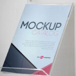 Realistic Mockup Showing an Angled View of a Catalog