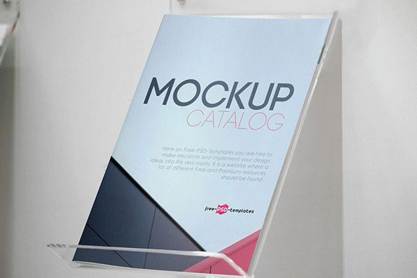 Realistic Mockup Showing an Angled View of a Catalog