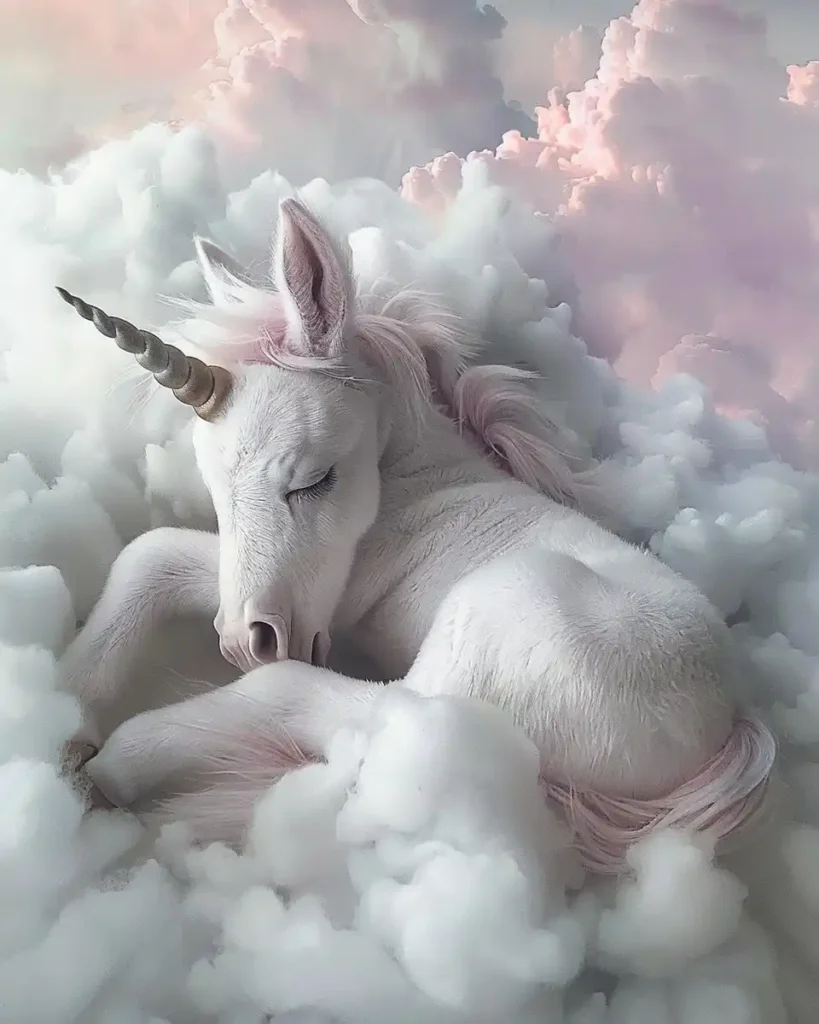 Realistic Newborn Unicorn Cloud