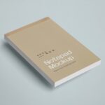 Realistic Notepad Mockup in Perspective View