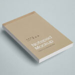 Realistic Notepad Mockup in Perspective View