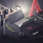 Realistic Perspective Scene Mockup
