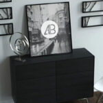 Realistic Poster on Drawer Mockup