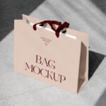 Realistic Shopping Bag Mockup on Street