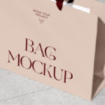 Realistic Shopping Bag Mockup on Street