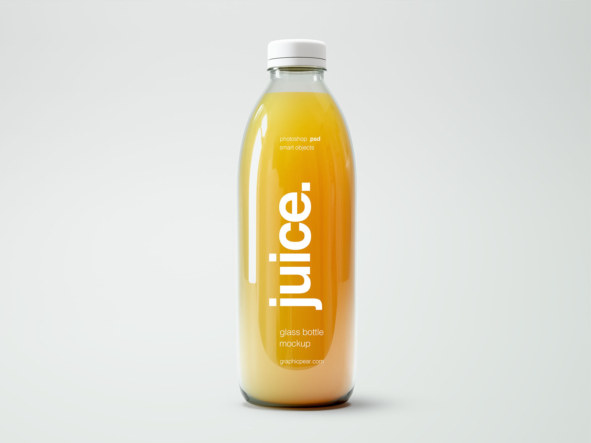 Realistic Small Glass Bottle Juice Mockup FREE PSD