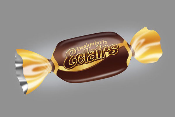 Realistic Sweet Toffee Candy Wrapper Mockup