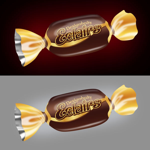 Realistic Sweet Toffee Candy Wrapper Mockup