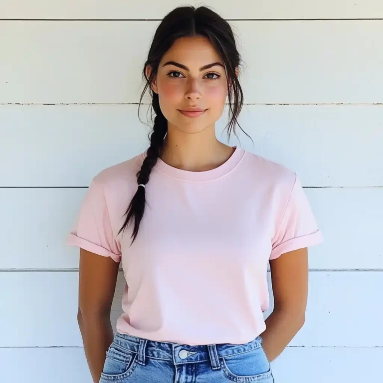 Realistic Woman in T-Shirt