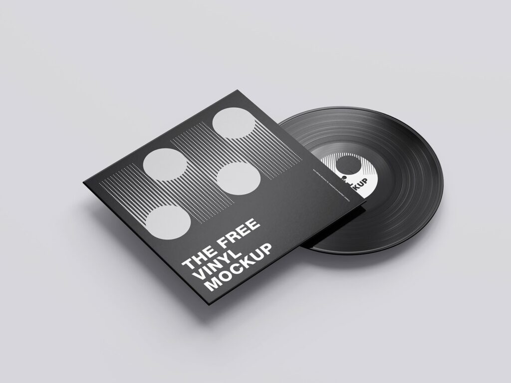 Record Vinyl Mockup of 5 Different Views