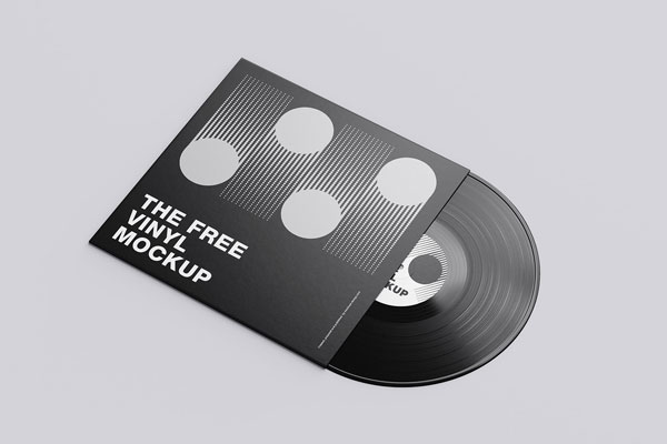 Record Vinyl Mockup of 5 Different Views