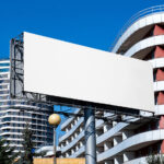 Rectangle Billboard in City Mockup