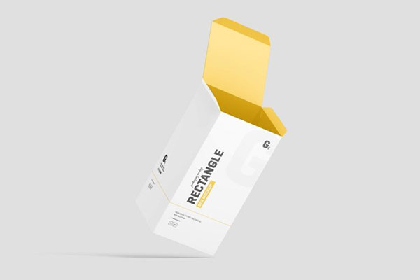 Rectangle Box Packaging Mockup in 4 Sights