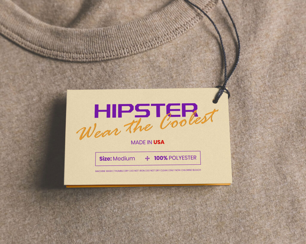 Rectangle Clothing Hang Tag on a T-shirt Mockup