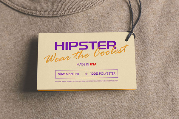 Rectangle Clothing Hang Tag on a T-shirt Mockup