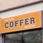Rectangle Coffer Sign Mockup in Perspective Vision