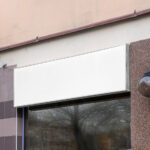 Rectangle Coffer Sign Mockup in Perspective Vision
