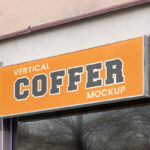 Rectangle Coffer Sign Mockup in Perspective Vision