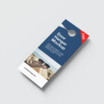Rectangle Door Hanger Mockup in 4 Shots