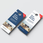 Rectangle Door Hanger Mockup in 4 Shots