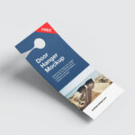 Rectangle Door Hanger Mockup in 4 Shots