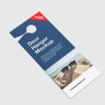 Rectangle Door Hanger Mockup in 4 Shots