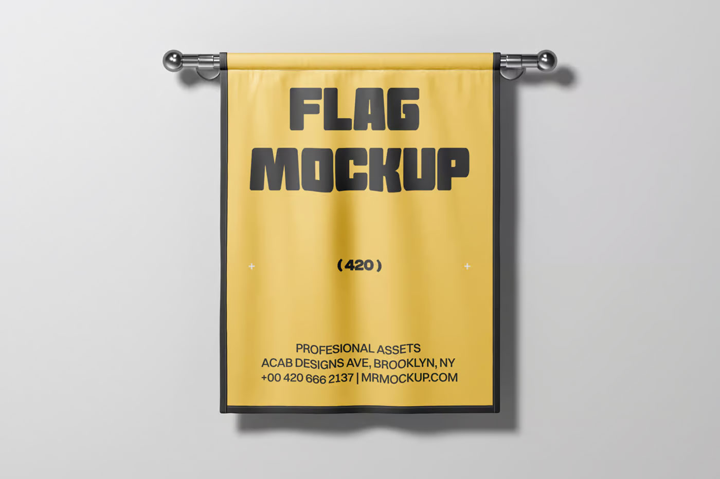 Free Rectangle Pennant Flag Mockup PSD Template