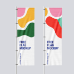 Rectangle Pole Flag Mockup