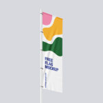 Rectangle Pole Flag Mockup