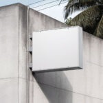 Rectangle Sign on Concrete Wall Mockup
